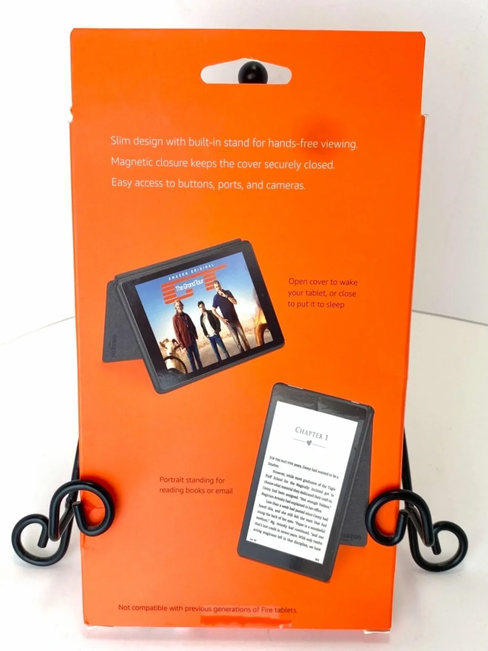 New Amazon Fire HD8 Folio Cover - Charcoal Grey Textured in Original Pkg